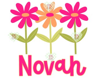 Girly Floral Custom Name PNG