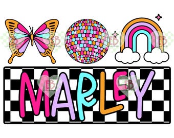 Groovy Girly Custom Name PNG