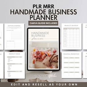 PLR Handmade Business Planner Template Done For You Online Shop Store Planner Editable Canva Commercial Use PLR MRR Digital Products Resell