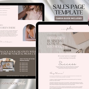 Página de vendas rosa, produto digital, modelo de site Canva, página de marketing pronta para você, curso de criação, coach, landing page estética, funil de vendas