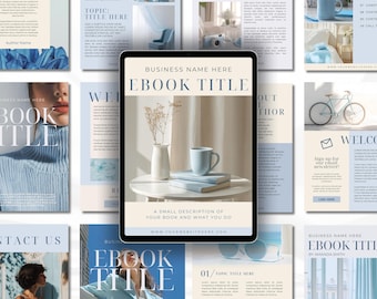 Canva Ebook Template: Pastel Blue Coaching Workbook (Digital Download)