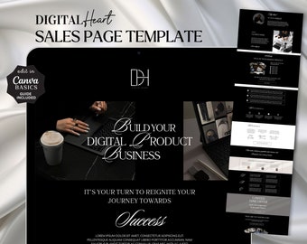 Sales Page Template Done for You Canva Website Digital Product Seller Marketing Page Course Creator Coach Landing Editable Sales Funnel