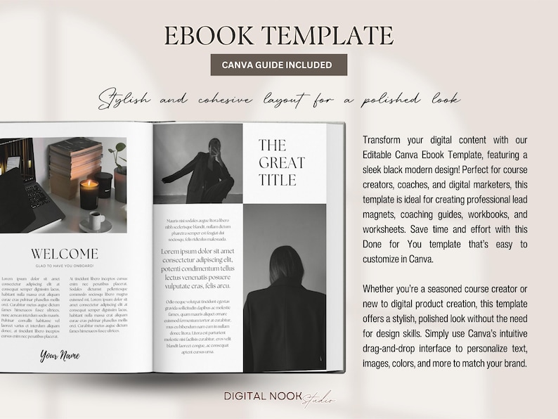 PLR Ebook Template Editable Canva Course Creator Lead Magnet Coaching ...