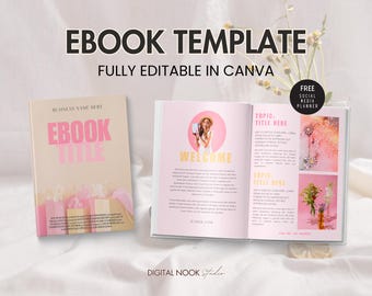 Ebook Template Canva Editable Lead Magnet Coaching Guide Book Course Creator Done for You Pink Modern Workbook Worksheet Digital Download