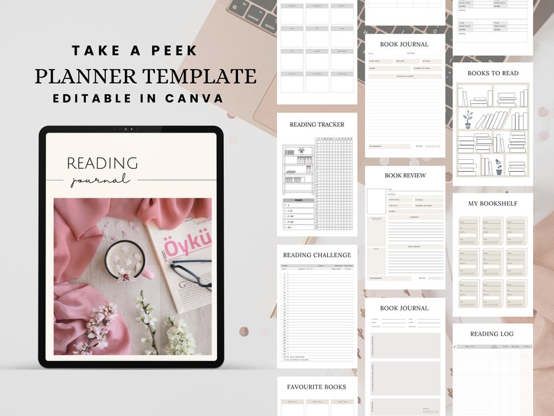 Digital Reading Journal, PLR Reading Journal, Book Tracker, Reading Tracker, Done for you Book Club Journal Plr Mrr Digital Products