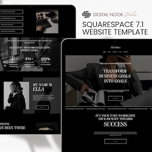 Squarespace Coaching Template Digital Product Seller Website Course Creator Page Template Black Luxury Theme Custom Square Space Template 71