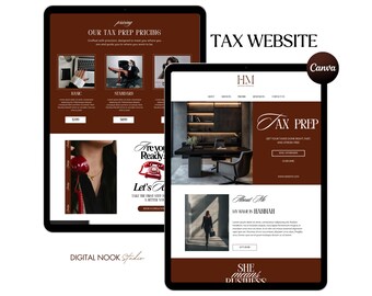 Canva Tax Website Template Editable Tax Season Red Aesthetic Landing Page Business Web Site Elegant One Page Accounting Website Done For You