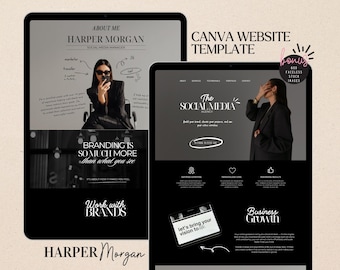 Canva Website Template Social Media Manager Portfolio Marketing Girl Instagram Aesthetic Coach Influencer UGC Landing Page Content Creator