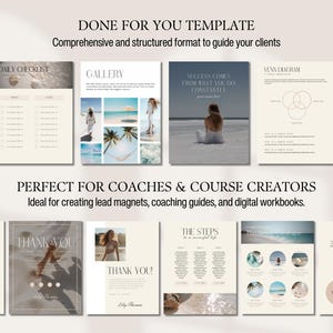 Canva Ebook Template Editable Workbook Lead Magnet Coaching Book Course Creator Done for YouYou Neutral Aesthetic Worksheet Digital Download