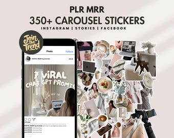 Instagram Carousel Stickers Trending Social Media Content Post Bundle Done For You Aesthetic Faceless Digital Marketing Tool Canva PLR MRR