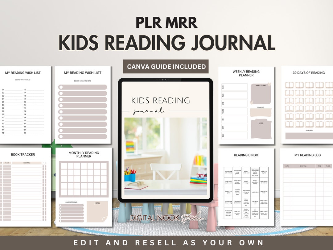 Kids Reading Journal Digital Book Tracker for Kids Done for You Master ...
