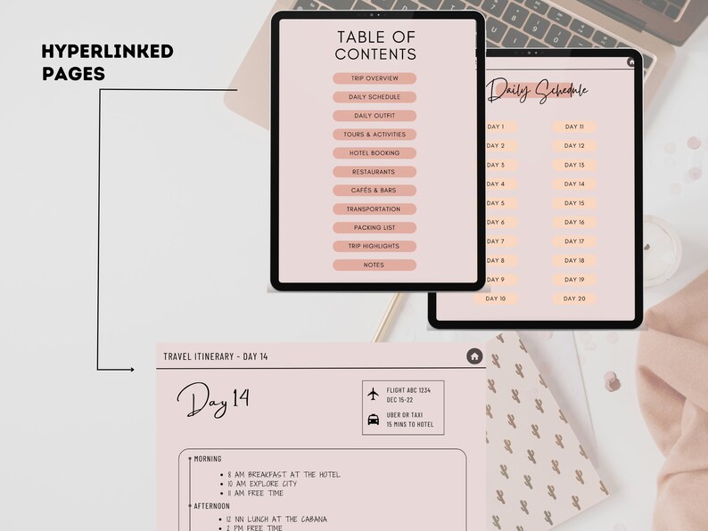 PLR Digital Travel Planner for Resell, Hyperlinked Commercial Use, Canva Digital Travel Planner, Mobile Travel Guide, PLR Digital Product