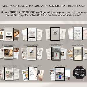 Entire Store Bundle Full Access Etsy Shop PLR MRR Digital Products to Sell Unlimited Download Past and Future Editable Canva Template