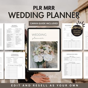 PLR Hochzeitsplaner Checklist Guide Book, Done for You Canva Bearbeitbare Vorlage, Hochzeitsplan Bundle, Resell plr mrr Digital Produktlizenz