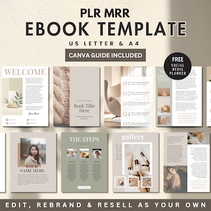 PLR eBook Template Editable Canva Simple Lead Magnet Coaching Guide Course Creator Workbook MRR License Digital Product Done for You Resell