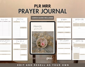 PLR Prayer Journal Template Done For You Canva Editable PLR Planner Resell Digital Product mrr License Private Label Rights Christian Bible