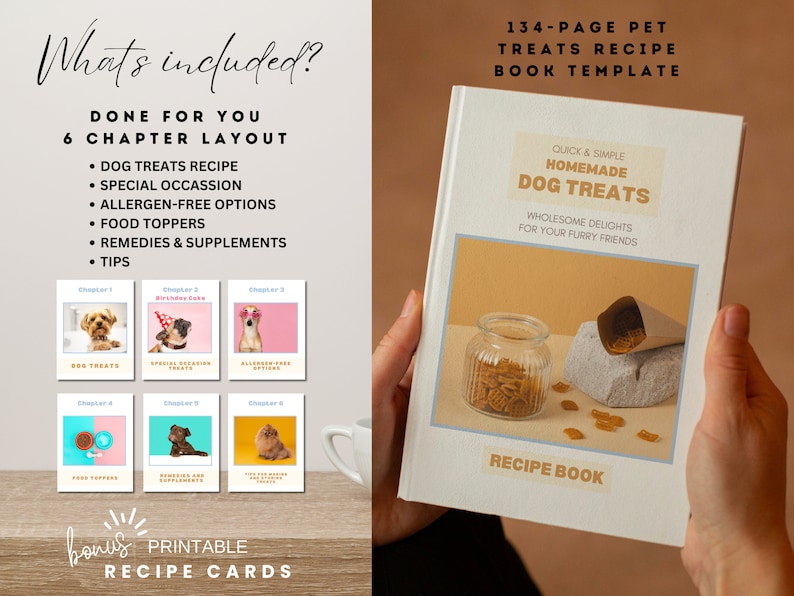 PLR Recipe Book Template Editable Canva Pet Dog Treats Cookbook Ebook ...