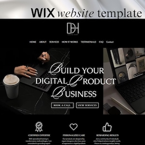WIX Sales Page Black Aesthetic Website Template Coaching Service Funnel Landing Page Course Creator Business One Page Luxury Web Site Design