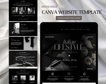 Canva Website Template Coaching Website Black Aesthetic UGC Landing Page Course Creator Kit Funnel Web Site Portfolio One Page Done For You