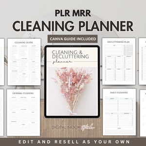 Reinigungscheckliste, PLR Reinigungsplaner, PLR Reinigung Entsperrplan, für Sie bearbeitbare Vorlage, Plr Mrr Digital Produkte