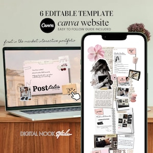 Canva Website Template Creative Portfolio Social Media Manager Marketing Cool Pink Girl Instagram Aesthetic Influencer UGC Content Creator