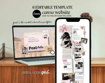 Canva Website Template Creative Portfolio Social Media Manager Marketing Cool Pink Girl Instagram Aesthetic Influencer UGC Content Creator