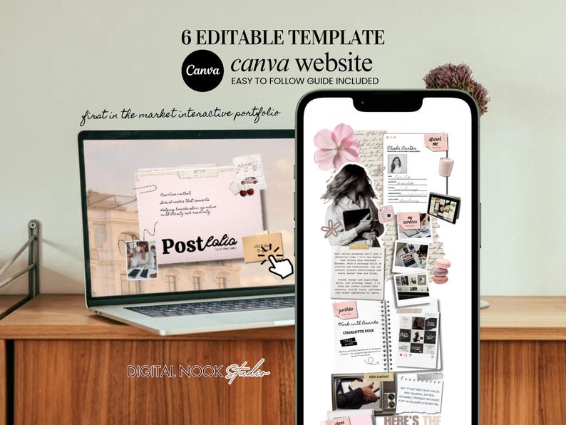 Canva Website Template Creative Portfolio Social Media Manager Marketing Cool Pink Girl Instagram Aesthetic Influencer UGC Content Creator
