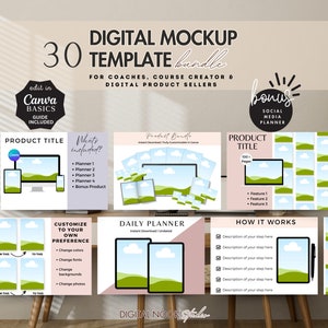 Etsy Listing Mockup, Digital Product Mockup Template, Canva Listing Templates, Planner Mockup, Etsy Mockup Template Bundle, Sell on Etsy