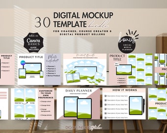 Etsy Listing Mockup, Digital Product Mockup Template, Canva Listing Templates, Planner Mockup, Etsy Mockup Template Bundle, Sell on Etsy