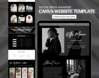 Canva Portfolio Website Seitenvorlage Done for You Social Media Manger Landing Bearbeitbare Seite Kreative Präsentation Digitales Marketing SMM