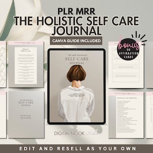 PLR Planner Holistic Self Care Journal Done for you Self Love Workbook Mental Health Canva Editable Template Digital Product Resell License
