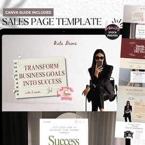 Aesthetic Sales Page Template Done for You Canva Website Mulberry Doodle Portfolio Marketing One Page Creator Coach Landing Editable Funnel