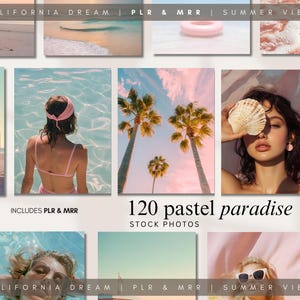 Pastel Aesthetic Stock Photo Beach Dreamy Pink Coastal Stock Images Instagram Marketing PLR MRR Summer California Surfing Lifestyle Branding