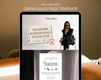 Sales Page Template Aesthetic Done for You Canva Website Mulberry Doodle Portfolio Marketing One Page Trending Coach Landing Editable Funnel