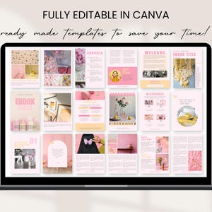 Ebook Template Canva Editable Lead Magnet Coaching Guide Book Course Creator Done for You Pink Modern Workbook Worksheet Digital Download