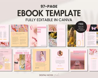 Szablon e-booka Canva Edytowalny magnes ołowiowy Przewodnik coachingowy Książka Kreator kursów Gotowy dla Ciebie Różowy nowoczesny zeszyt ćwiczeń Arkusz ćwiczeń Pobierz cyfrowo