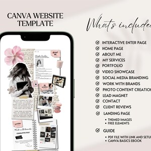 Canva Website Template Creative Portfolio Social Media Manager Marketing Cool Pink Girl Instagram Aesthetic Influencer UGC Content Creator