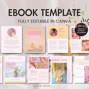 Plantilla de libro electrónico Canva editable, imán de clientes potenciales, guía de coaching, creador de cursos, libro de trabajo moderno rosa listo para usar, hoja de trabajo, descarga digital