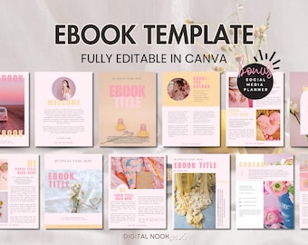 Ebook Template Canva Editable Lead Magnet Coaching Guide Book Course Creator Done for You Pink Modern Workbook Worksheet Digital Download
