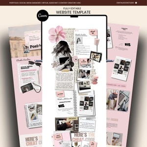 Interactive Website Template Canva Portfolio Creative Social Media Manager Marketing Pink Instagram Aesthetic Influencer UGC Content Creator