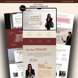 Modello di sito web Canva estetico Sito web di coaching Doodle Mulberry Landing page Creatore di corsi Funnel Sito web One Page Moderno Tendenza UGC