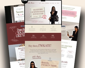 Aesthetic Canva Website Template Coaching Website Doodle Mulberry Landing Page Course Creator Funnel Web Site One Page Modern Trending UGC