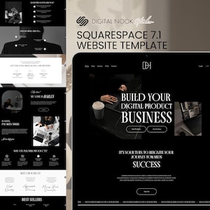 Black Luxury Squarespace Website Coach Digital Product Seller Website Course Creator Page Template  Aesthetic Square Space Template 71