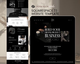 Black Luxury Squarespace Website Coach Digital Product Seller Website Course Creator Page Template  Aesthetic Square Space Template 71