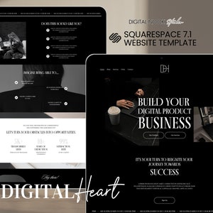 Black Luxury Squarespace Website Coach Digital Product Seller Website Course Creator Page Template  Aesthetic Square Space Template 71