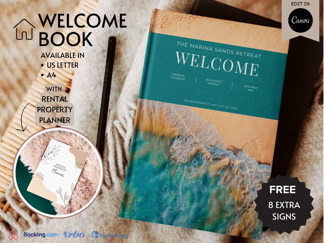 Airbnb Template Beach Airbnb Guest Book Vacation Rental Etsy