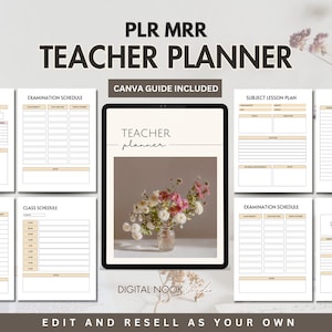 PLR Planner, PLR Teacher Planner, Digital Teacher Planner 2024, Done for you, Lesson Plan Template, Resell Digital Product, Homeschool