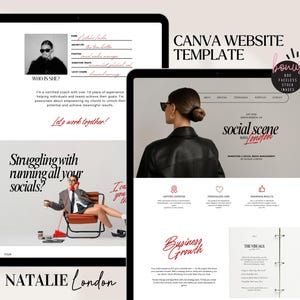 Estetisk Canva-webbmall Hanterare för sociala medier Portfolio Marknadsföring Pinterest-inspirerad pappersserie Modern sidinnehållsskapare UGC