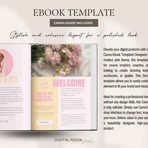 Ebook Template Canva Editable Lead Magnet Coaching Guide Book Course Creator Done for You Pink Modern Workbook Worksheet Digital Download