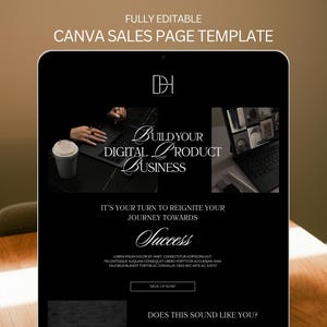 Sales Page Template Done for You Canva Website Digital Product Seller Marketing Page Course Creator Coach Landing Editable Sales Funnel